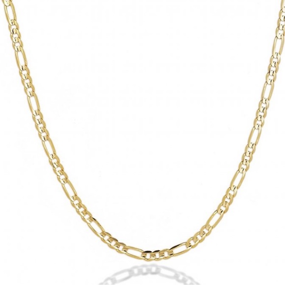 Genuine 10K Yellow Gold Figaro Style Necklace - Picture 2 of 3